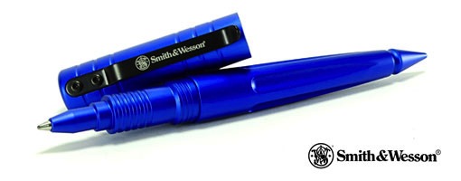 Smith and Wesson Tactical Pen Blue Open