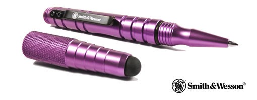 Smith and Wesson Tactical Pen and Stylus Pink Open